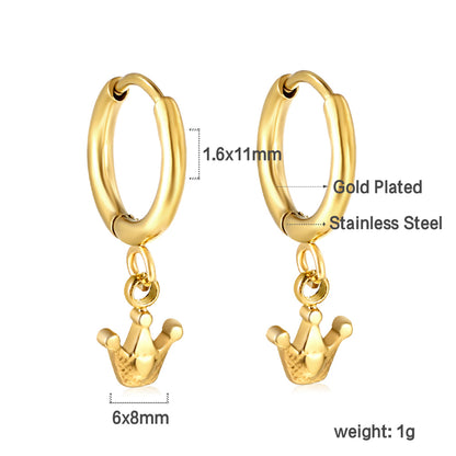 Wholesale 18K Gold Crown Hoop Earrings Elegant Look