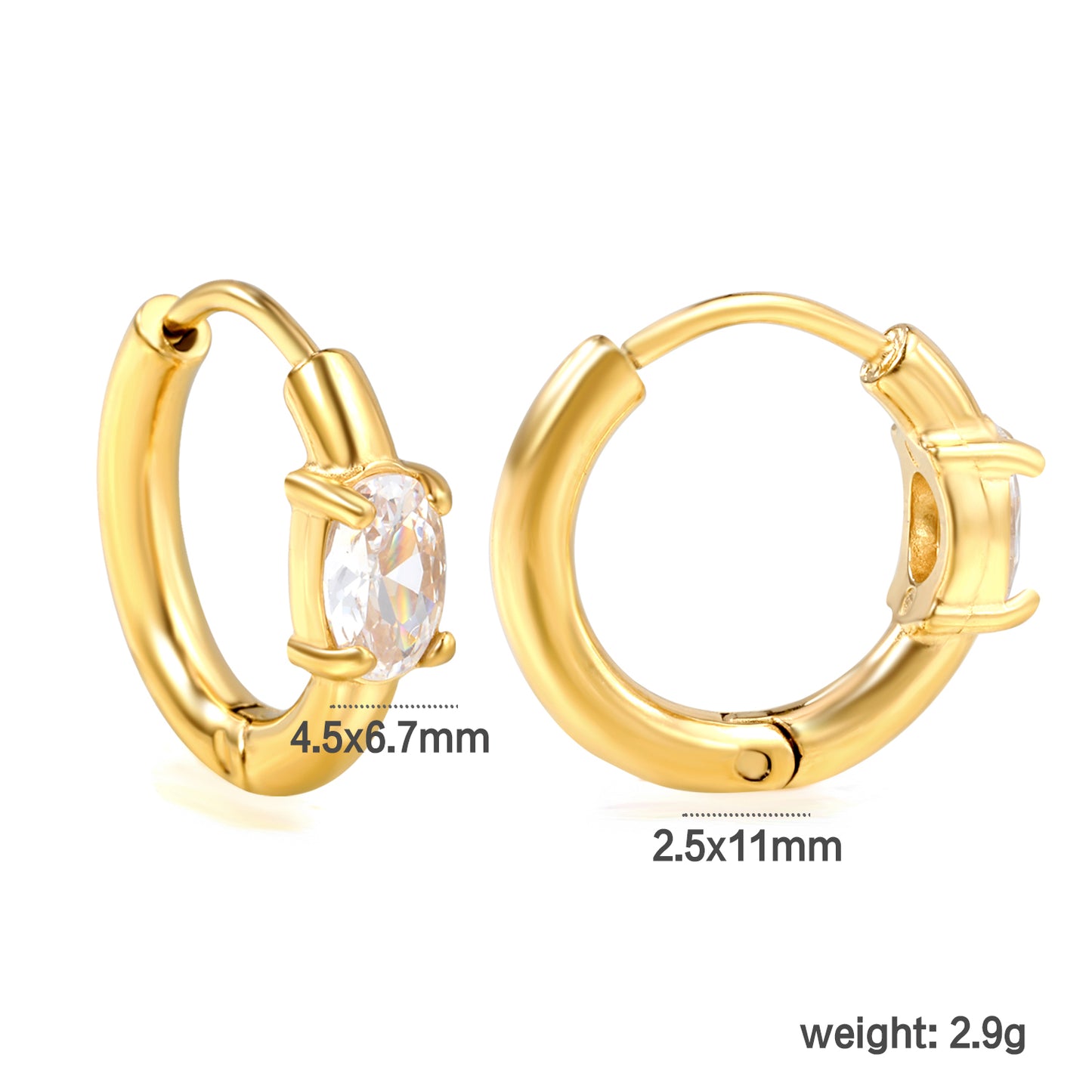 Wholesale 18K Gold O Shaped Earrings Cute Love Design Hypoallergenic