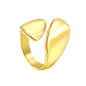 Wholesale 18K Gold Plated Split Teardrop Ring Dual Dome Architecture Modernist Geometry
