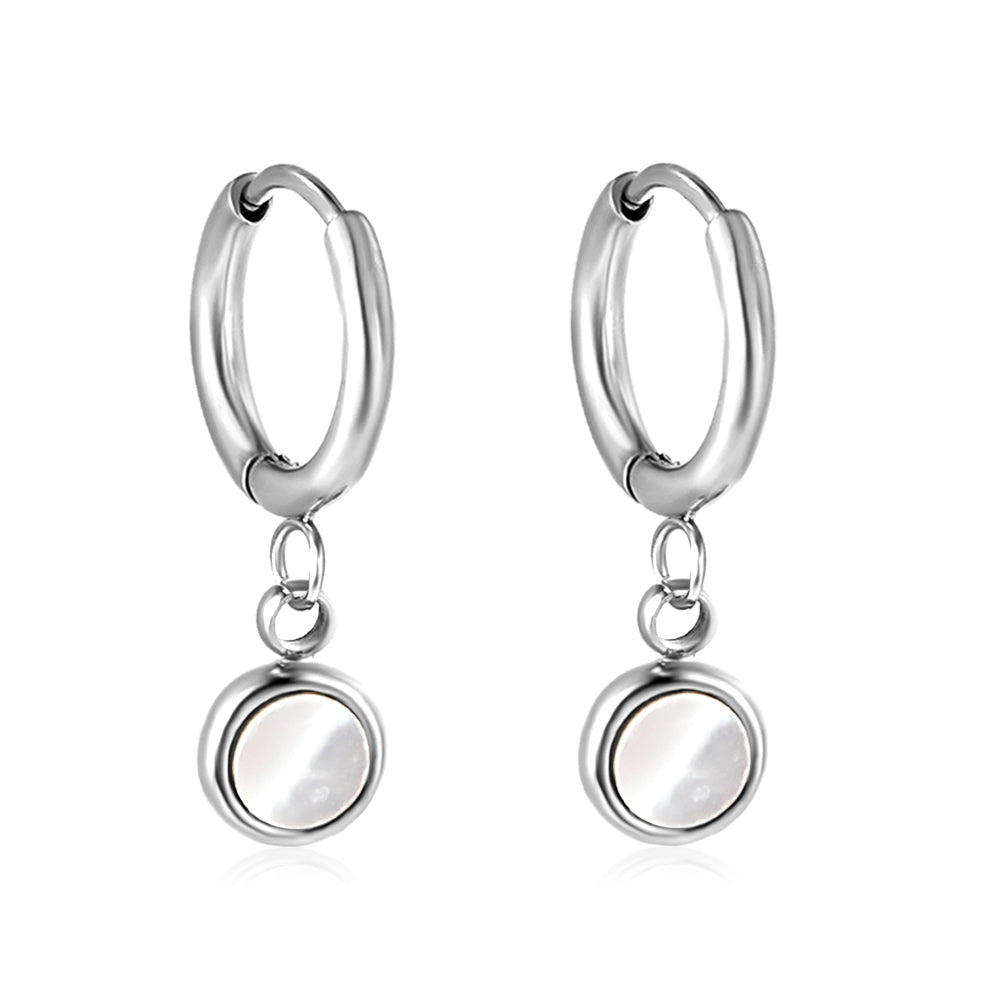 Wholesale 18K Gold Round Shell Hoop Earrings Simple Elegance