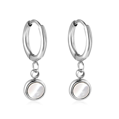 Wholesale 18K Gold Round Shell Hoop Earrings Simple Elegance