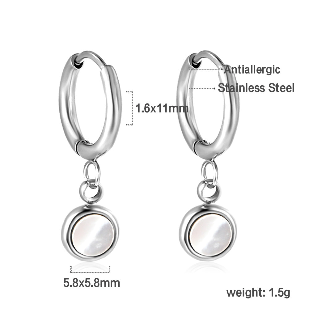 Wholesale 18K Gold Round Shell Hoop Earrings Simple Elegance