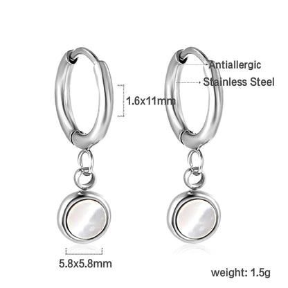 Wholesale 18K Gold Round Shell Hoop Earrings Simple Elegance
