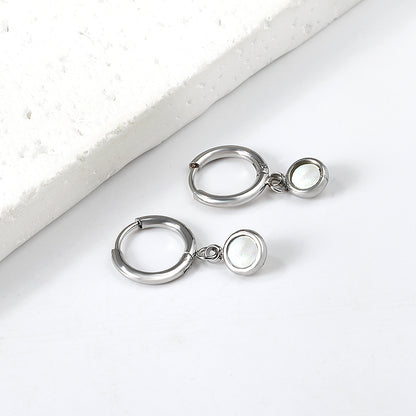 Wholesale 18K Gold Round Shell Hoop Earrings Simple Elegance