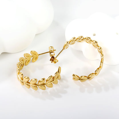 Wholesale leaf Design Gold Earrings for Fashion Wholesalers