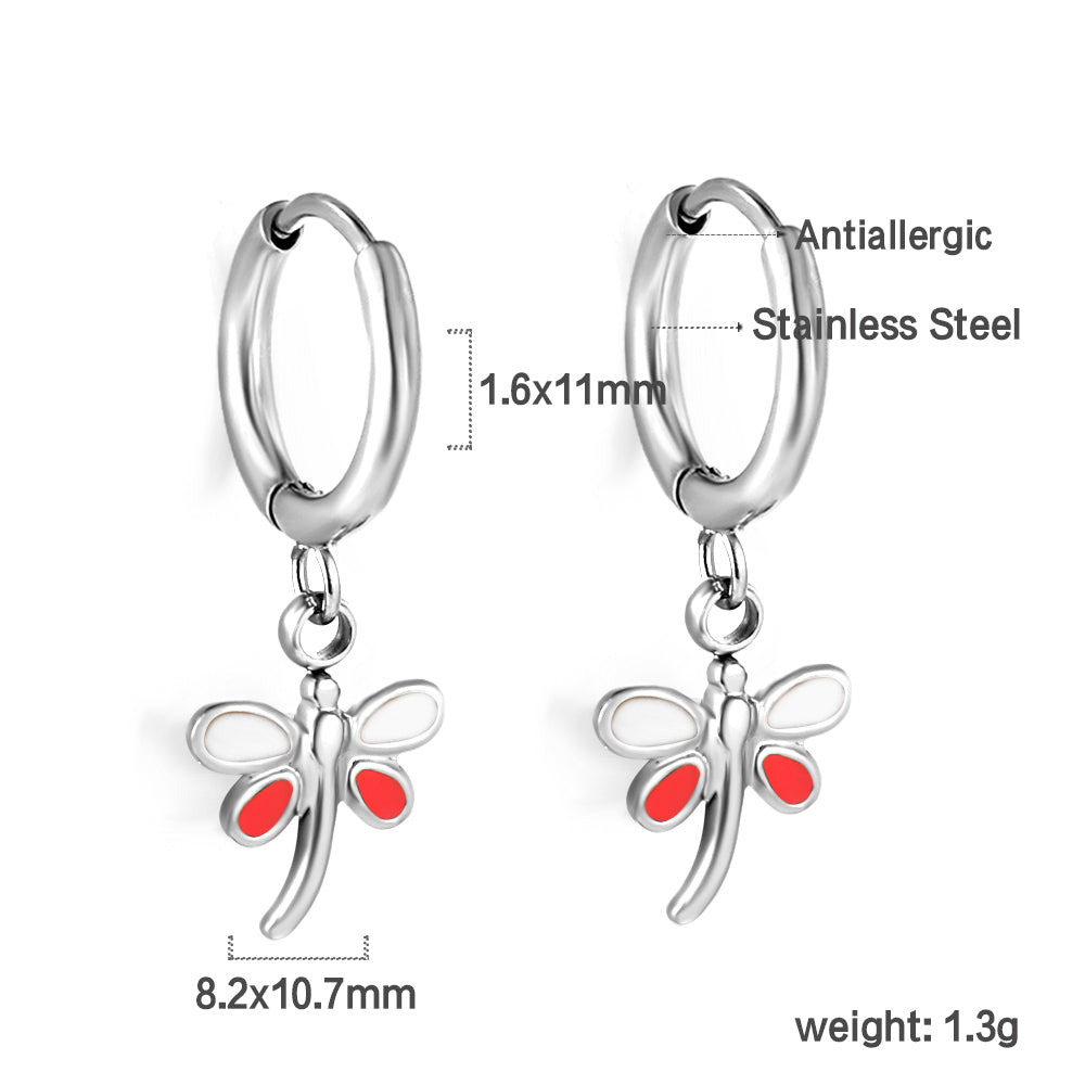 Wholesale 18K Gold Dragonfly Hoop Earrings Chic Style