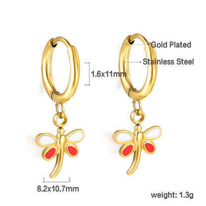 Wholesale 18K Gold Dragonfly Hoop Earrings Chic Style