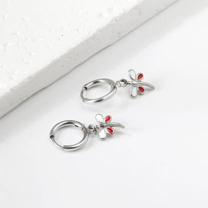 Wholesale 18K Gold Dragonfly Hoop Earrings Chic Style