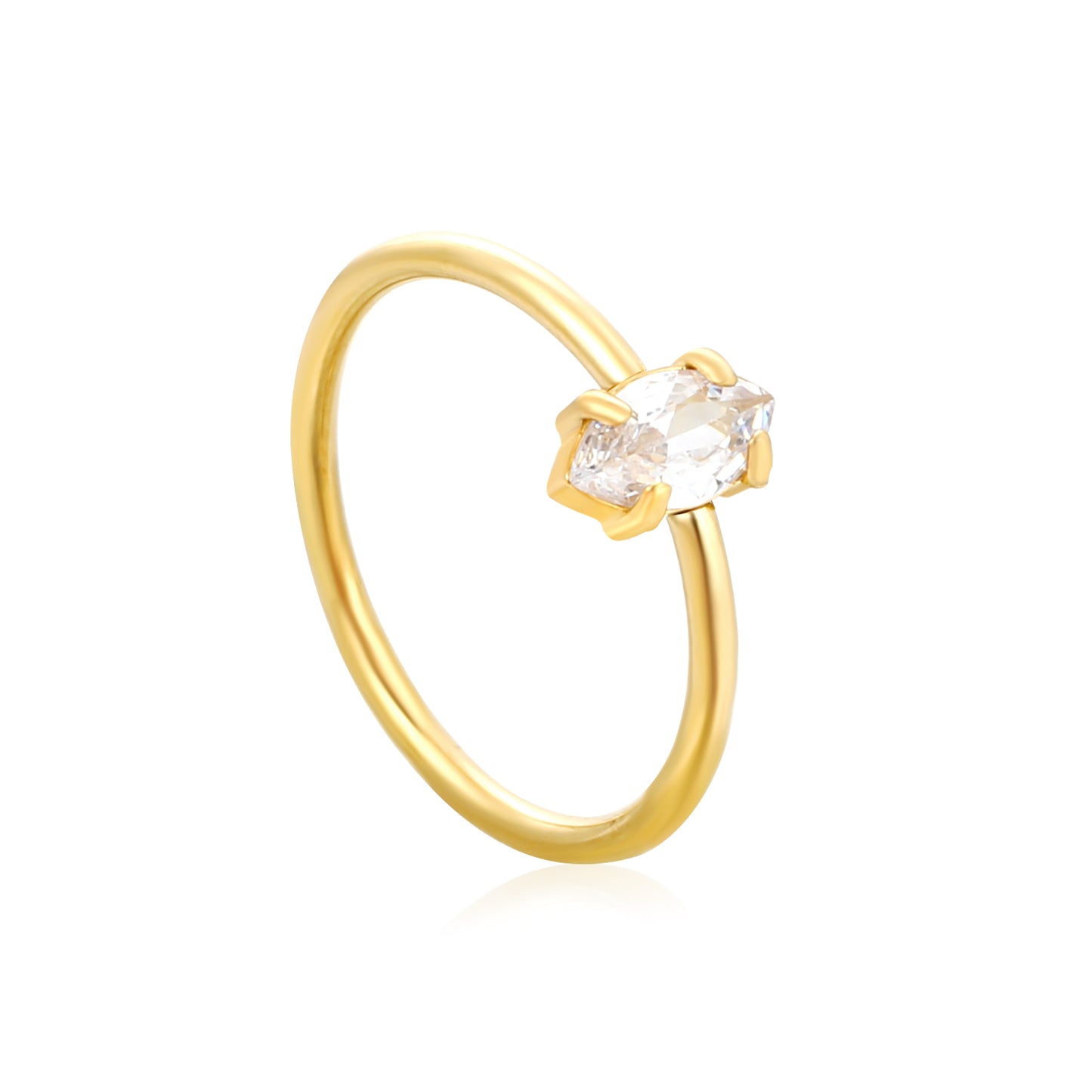 Bulk 18K Gold Plated Luxe Square Diamond Ring