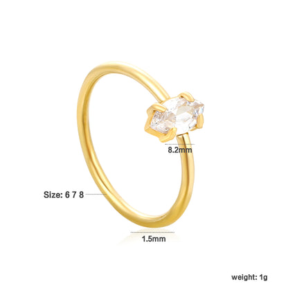 Bulk 18K Gold Plated Luxe Square Diamond Ring