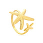 Bulk 18K Gold Plated Marine Starfish & Shell Open Ring