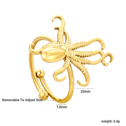 Wholesale Stainless Steel Marine Octopus Open Ring
