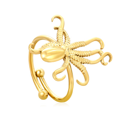 Wholesale Stainless Steel Marine Octopus Open Ring