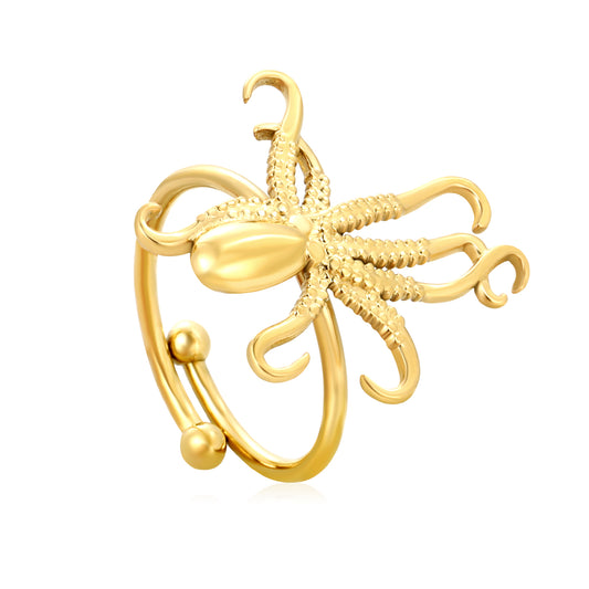 Wholesale Stainless Steel Marine Octopus Open Ring