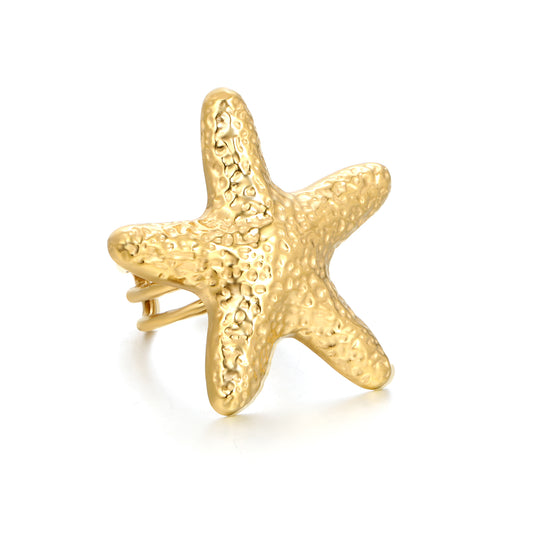 Bulk 18K Gold Plated Marine Single Starfish Open Ring