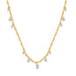 Wholesale Stainless Steel Round White Zirconia Necklace