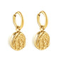 Bulk 18K Gold Embossed Round Hoop Earrings Vintage Style