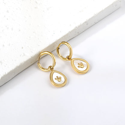 Bulk 18K Gold Textured Teardrop Hoop Earrings - Unique Design