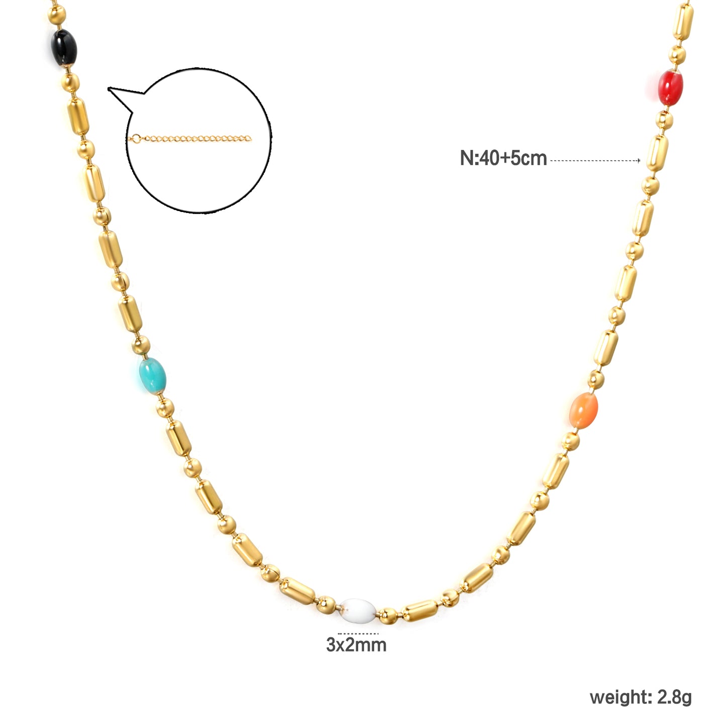 Wholesale Gold Tone Colorful Gem Necklace Vivid Touch