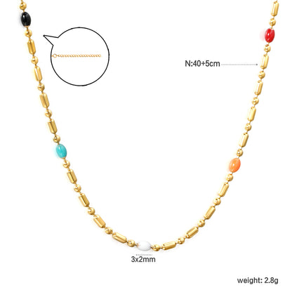 Wholesale Gold Tone Colorful Gem Necklace Vivid Touch