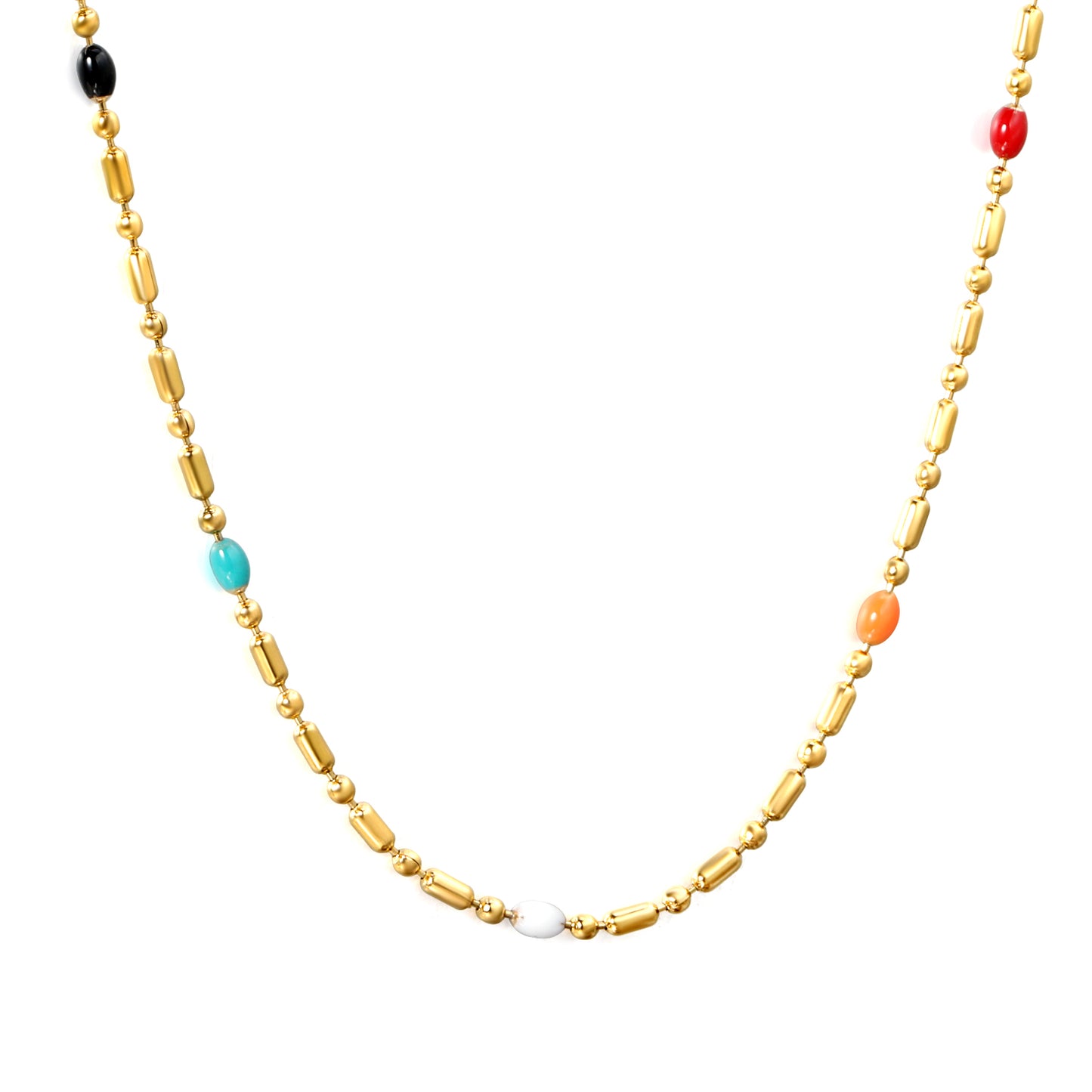 Wholesale Gold Tone Colorful Gem Necklace Vivid Touch