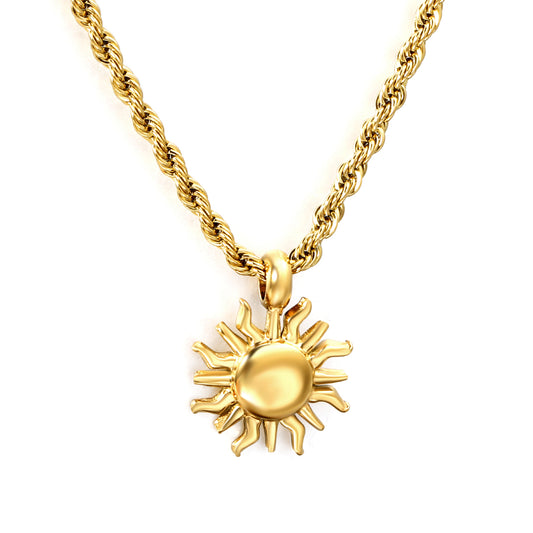Wholesale Gold Tone Sun Pendant Necklace Bright Appeal