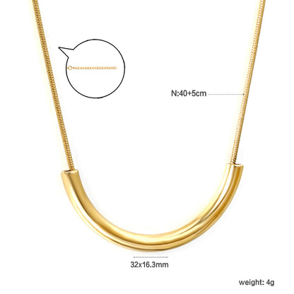 Bulk Stainless Steel Arc - shaped Necklace Modern Style