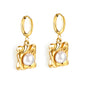 Bulk 18K Gold Pearl Square Hoop Earrings Noble & Graceful