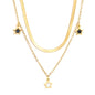 Bulk 18K Gold Plated Celestial Star Dual Chain Toggle Necklace