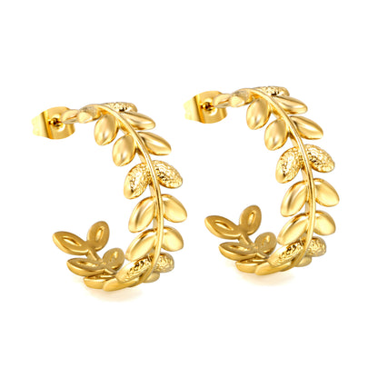 Wholesale leaf Design Gold Earrings for Fashion Wholesalers