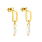 Wholesale Rectangular Pearl Drop Earrings Elegant Style