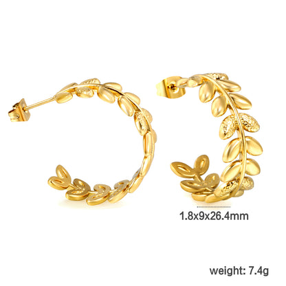 Wholesale leaf Design Gold Earrings for Fashion Wholesalers