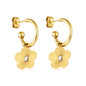 Wholesale 18K Gold Sweet and Charming Flower Diamond Stud Earrings