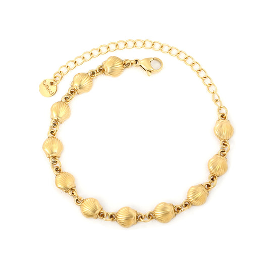 Wholesale Stainless Steel Botanical Shell Charm Bracelet