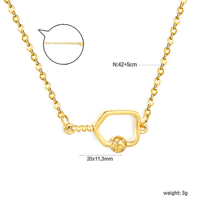 Wholesale Waterproof PVD Geometric Ring Necklace with CZ Accent