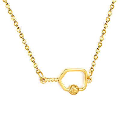 Wholesale Waterproof PVD Geometric Ring Necklace with CZ Accent