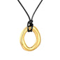 Wholesale Waterproof PVD Leather Cord Double Ring Pendant Necklace