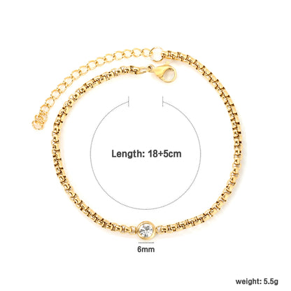 Wholesale 18K Gold Plated Luxe White Diamond Inlay Bracelet