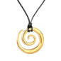Bulk Waterproof PVD Leather Cord Spiral Ring Pendant Necklace
