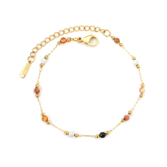 Bulk Stainless Steel Natural Bead & Colored Stone Bracelet