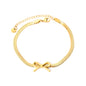 Bulk 18K Gold Plated Romantic Bow Blade Chain Bracelet