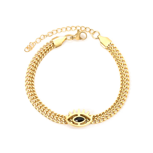 Bulk Stainless Steel Celestial Eye Pendant Wide Bracelet