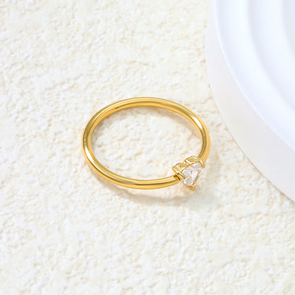 Wholesale Stainless Steel Classic Round Diamond Ring