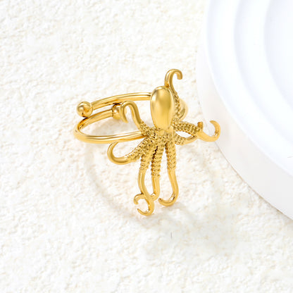 Wholesale Stainless Steel Marine Octopus Open Ring