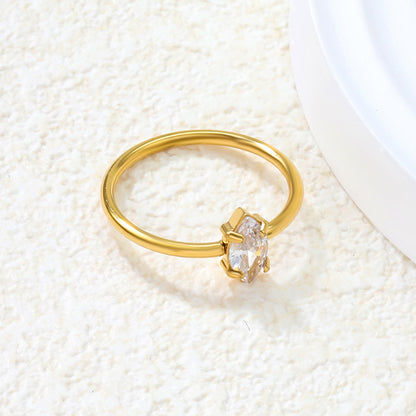 Bulk 18K Gold Plated Luxe Square Diamond Ring