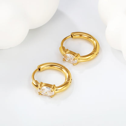Wholesale 18K Gold O Shaped Earrings Cute Love Design Hypoallergenic