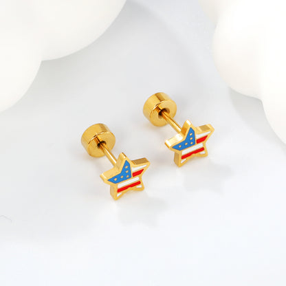 Wholesale 18K Gold Bow Stud Earrings Holiday Style