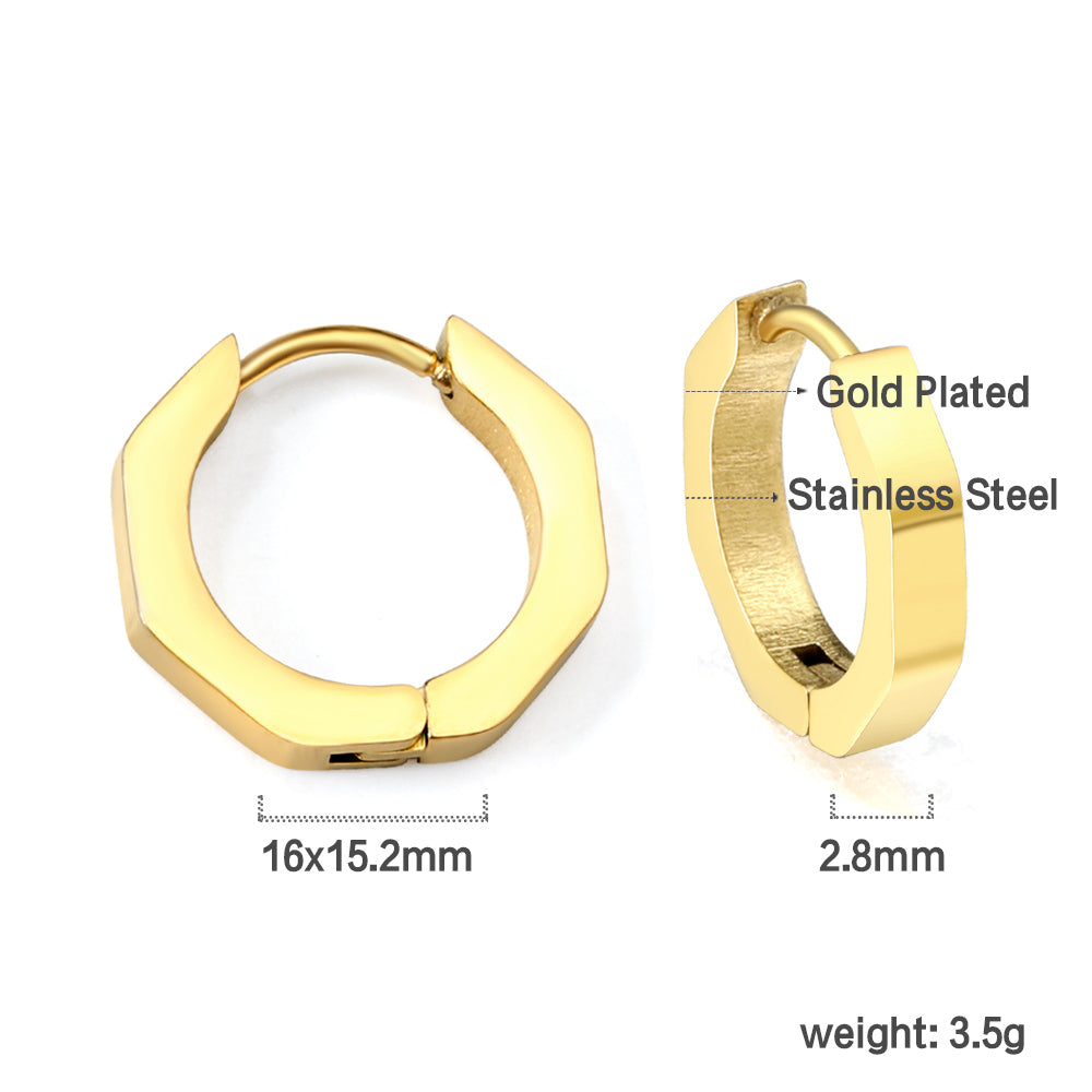 Wholesale Geometric Polygon Gold Earrings for Accessory Vendors