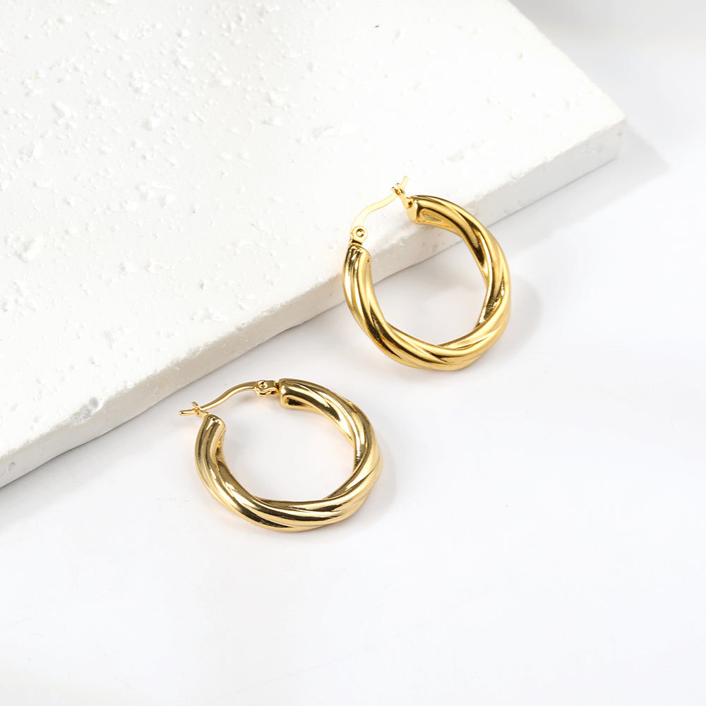 Wholesale Layered Gold Hoop Earrings for Jewelry Suppliers Stylish Design