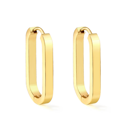 Wholesale Rectangular - Oval Gold Earrings for Fashion Wholesalers